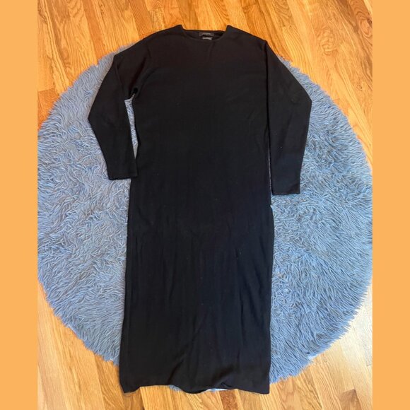 Vintage Christopher Fisher Black Cashmere Maxi Dress Size L - Picture 1 of 6